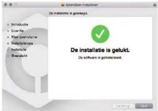 Rekordbox installieren De installatie is geslaard. De installatie is gelukt. De software is gelinstaard.