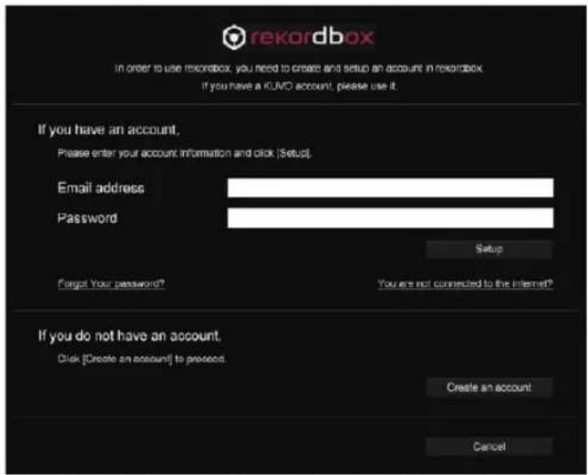 PIONEER DDJ-WeGO4 - Voer de accountinformatie in. - 1