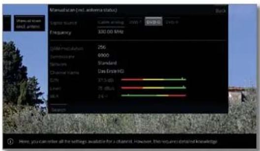 LOEWE Bild 2.55 OLED - Manueel zoeken DVB-T/C/S: - 1