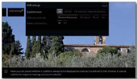 LOEWE Bild 2.55 OLED - DVB-instellingen oproepen - 2