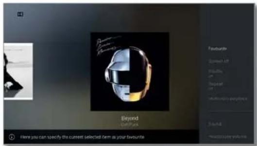 LOEWE Bild 2.55 OLED - Toelichting van de menuopties bij audio-weergave - 2
