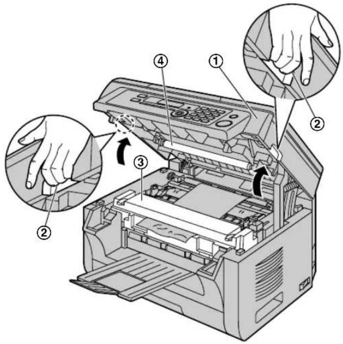 PANASONIC KX-MB2030NL - Als het afdrukpapier bij de fixeereenheid is vastgelopen: - 1