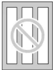 Prohibition sign with three vertical bars and a circle containing the prohibition symbol