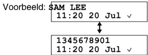 Voorbeeld: $AM LEE 11:20 20 Jul √ 1345678901 11:20 20 Jul √