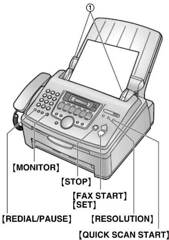 [MONITOR] [STOP] [FAX START] [SET] [REDIAL/PAUSE] [RESOLUTION] [QUICK SCAN START]