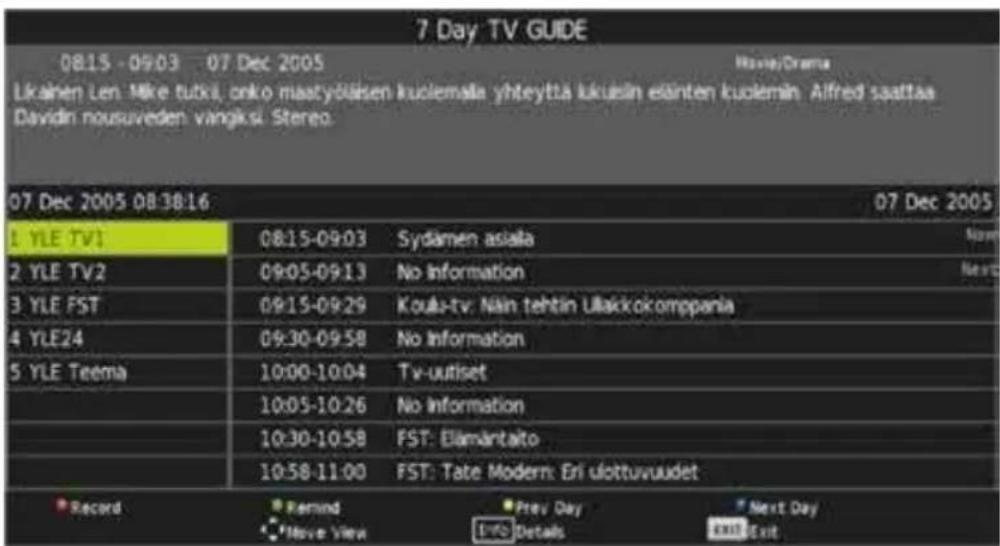 7 Day TV GUIDE 08:15 - 09:03 07 Dec 2005 Likainen Len: Mike tutki, onko maftyöläsen kuolemäa yhteytta lukusin elänten kuolemin. Alfred saattaa Davidin nousuveden vangksi Stereo. 07 Dec 2005 08:38:16 07 Dec 2005 1 YLE TV1 08:15-09:03 Sydamen asiala 2 YLE TV2 09:05-09:13 No Information 3 YLE FST 09:15…