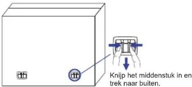 Knijp het middenstuk in en trek naar buiten.