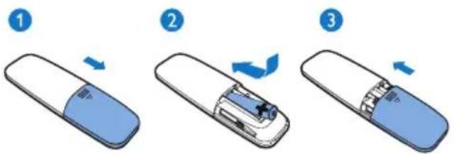 PHILIPS BTM336 - De batterij van de afstandsbediening plaatsen: - 1