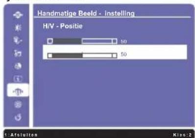 Handmatige Beeld - Instelling H/V - Positie 1: Afsiuiten Kles-2
