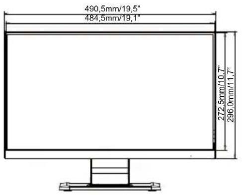 490,5mm/19,5" 484,5mm/19,1" 272.5mm/10,7" 296.0mm/11,7"