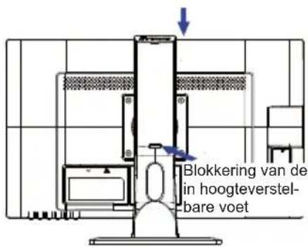 Blokkering van de in hoogteverstel- bare voet