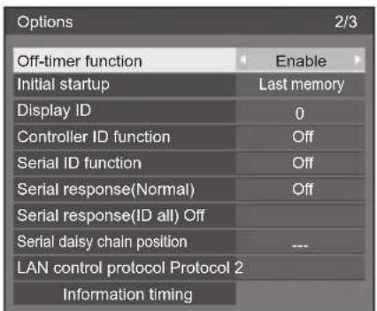 PANASONIC TH-65SF2E - Select [Options] with ▲ and press . - 2