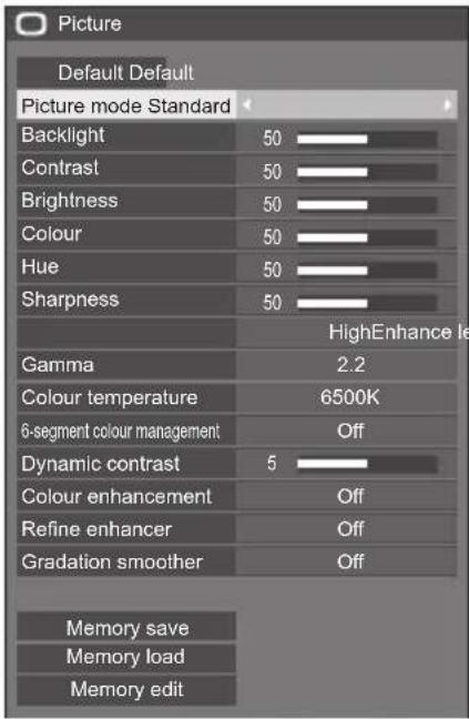 PANASONIC TH-65SF2E - Press  to display the [Picture] menu. - 1