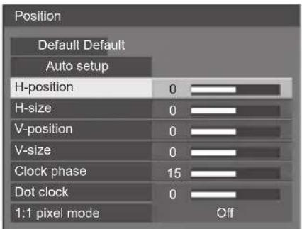 PANASONIC TH-65SF2E - [Position] menu - 1