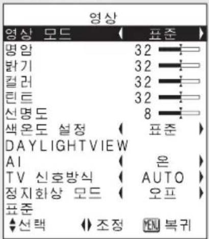 PANASONIC PT-LB20SEA - "영상" 메뉴 (37쪽) - 3