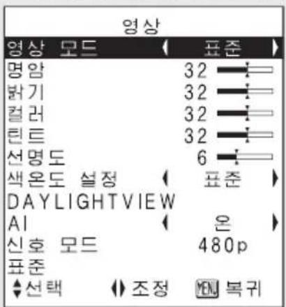 PANASONIC PT-LB20SEA - "영상" 메뉴 (37쪽) - 2