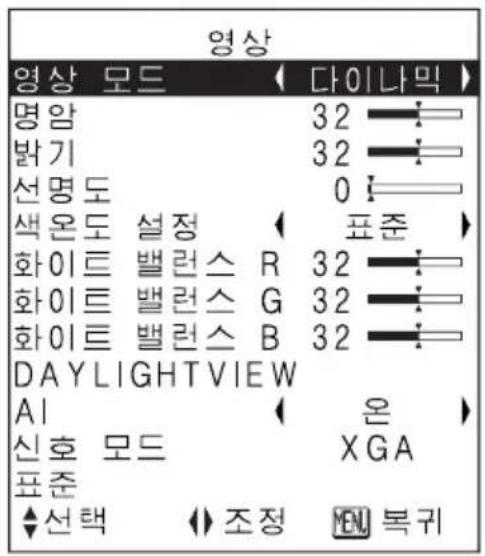 PANASONIC PT-LB20SEA - 화면조정 - 1