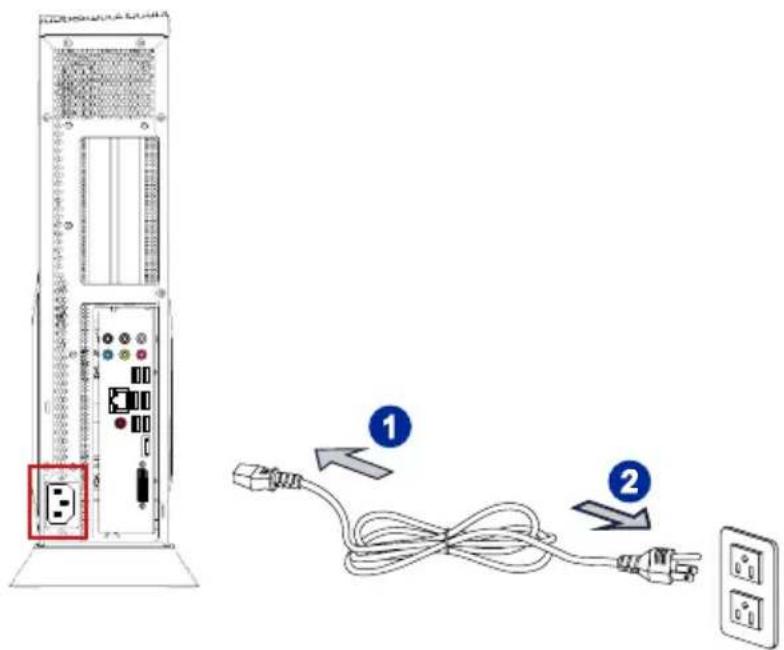 MSI Trident A 9SC-415MYS - De wisselstroom aansluiten en inschakelen - 1