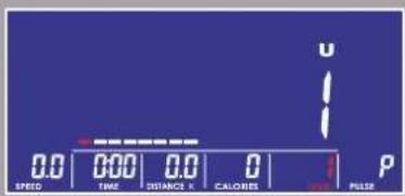 0.0 0.00 0.0 0 SPEED TIME DISTANCE K CALORIES PULSE u i P