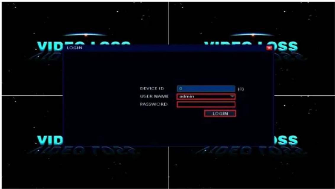 DEVICE ID 0 (0) USER NAME admin PASSWORD LOGIN