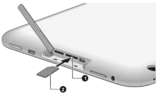 TOSHIBA Excite Pro AT10LE-A-108 - Een micro-SIM-kaart plaatsen - 2