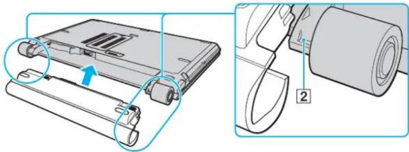 SONY Vaio VGN-TZ22MN - Installing the Battery Pack - 2
