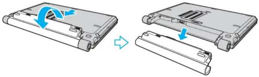 SONY Vaio VGN-TZ22MN - To remove the battery pack - 2