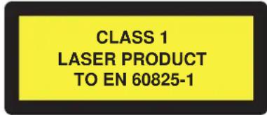 CLASS 1 LASER PRODUCT TO EN 60825-1