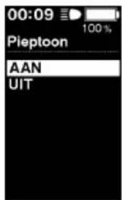 00:09 Pieptoon 100 % AAN UIT