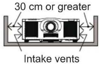 30 cm or greater Intake vents