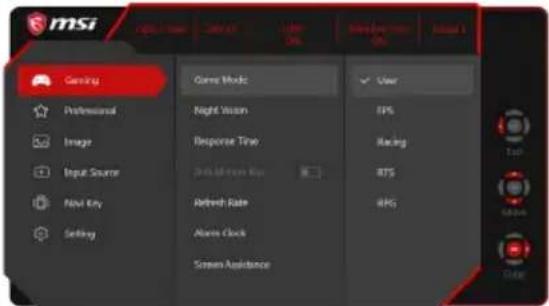 MSI Optix MAG251R - Navi Key (Navigatietoets) - 3
