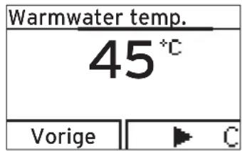 Warmwater temp. 45°C Vorige C