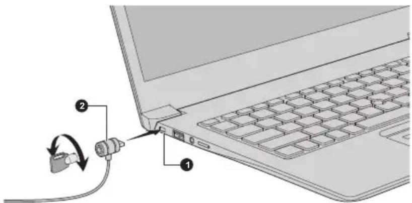 TOSHIBA Tecra X40-E-1F0 - Het beveiligingsslot aansluiten - 1