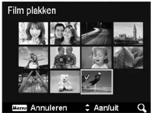 Film plakken Menu Annuleren Aan/uit