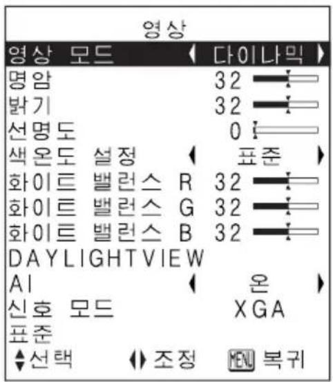 PANASONIC PT-LB30EA - 화면조정 - 1
