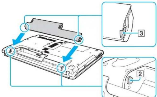 SONY Vaio VPCCB36FG - Installing/Removing the Battery Pack - 2