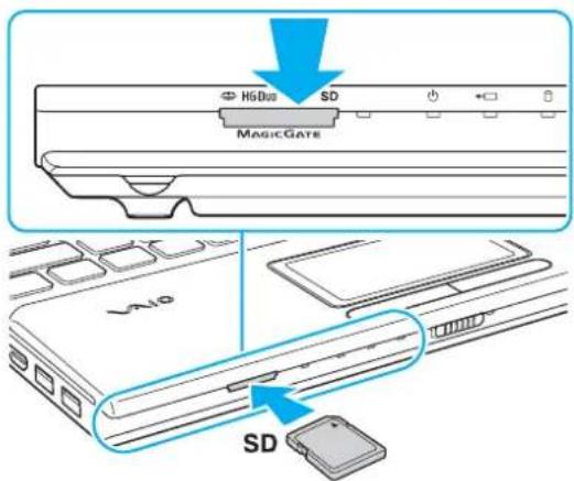 SONY Vaio VPCCB36FG - To insert an SD memory card - 1