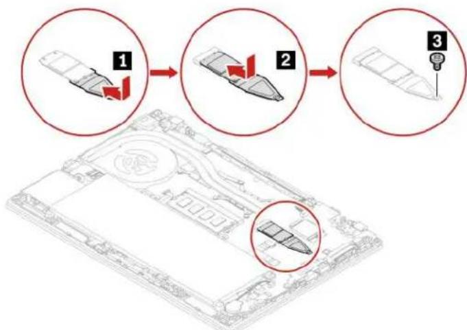 LENOVO Thinkpad P14s - Vervangingsprocedure voor het korte M.2 SSD-station - 2