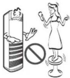 Illustration showing a person standing on a stool with a prohibition symbol, next to a phone screen displaying a sleeping face.