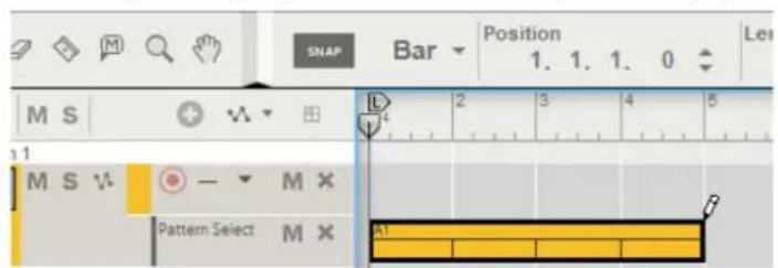 SNAP Bar Position 1. 1. 1. 0 M S M S V: Pattern Select M X 2 3 4 5 A1