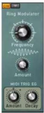 ON Ring Modulator Frequency Amount MIDI TRIG EG Amount Decay