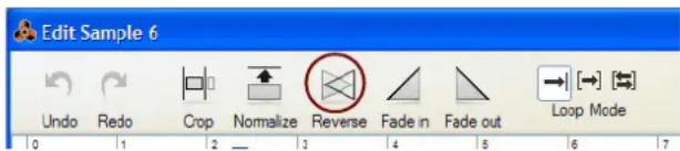 Edit Sample 6 Undo Redo Crop Normalize Reverse Fade in Fade out Loop Mode 0 1 2 — 3 4 5 6 7