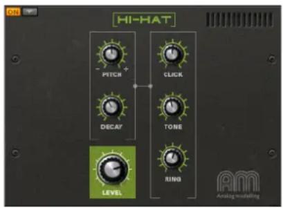 HI-HAT - PITCH + DECAY LEVEL CLICK TONE RING AM Analog modelling