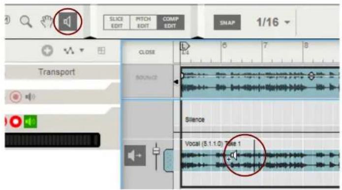 SLICE EDIT PITCH EDIT COMP EDIT SNAP 1/16 Transport CLOSE SOUNCZ Silence Vocal (5.1.1.0) Key 1
