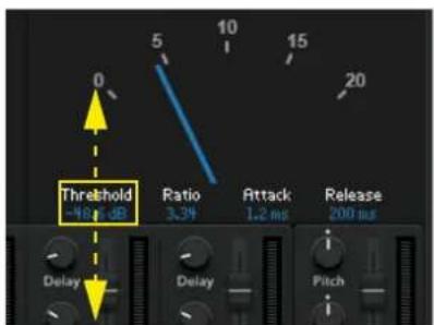Threshold -18.38 Ratio 3.39 Attack 1.2 ms Release 200 ms