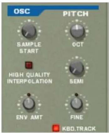 OSC PITCH SAMPLE START OCT HIGH QUALITY INTERPOLATION SEMI ENV AMT FINE KBD.TRACK