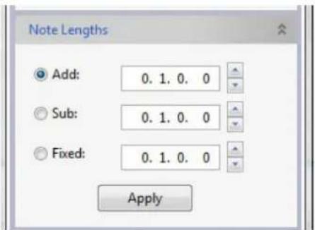 Note Lengths Add: 0.1.0.0 Sub: 0.1.0.0 Fixed: 0.1.0.0 Apply
