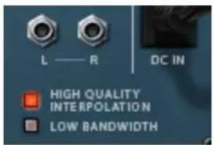 L — R DC IN HIGH QUALITY INTERPOLATION LOW BANDWIDTH