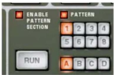 ENABLE PATTERN SECTION PATTERN 1 2 3 4 5 6 7 8 RUN A B C D