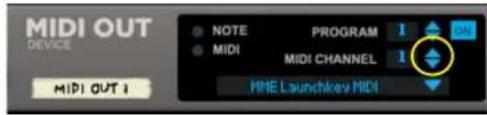 MIDI OUT DEVICE NOTE PROGRAM MIDI MIDI CHANNEL MIME Launchkey MIDI MIDI OUT 1